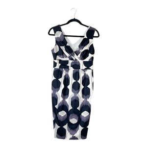 Boden Printed Sheath Dress V-Neck Sleeveless Size 4R